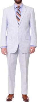 Men 100% Cotton Striped Seersucker Suit