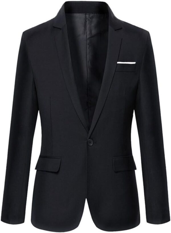 Mens Blazer Jacket Slim Fit Casual One Button Sport Coats