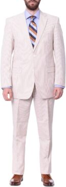 42XL Men 100% Cotton Tan Striped Seersucker Suit