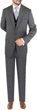Men Vested Wool Suit 3 Piece Extra Pant Total 4 Piece