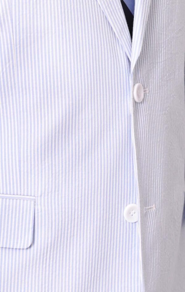 Men 100% Cotton Striped Seersucker Suit - Image 2