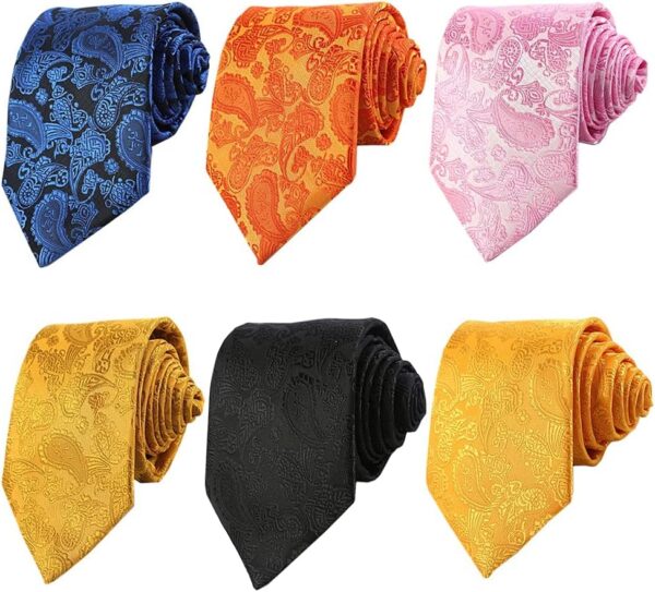 Men's Necktie Classic Silk Tie Woven Jacquard Neck Ties 6 PCS - Image 2