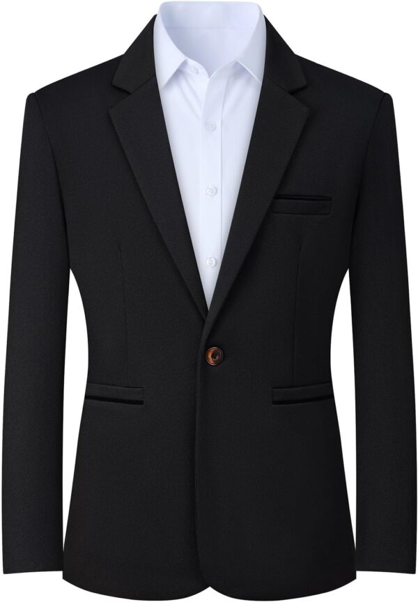 Knit Blazer Men Business One Button Suit Jacket Regular fit Casual Sport Coat Mens Blazer