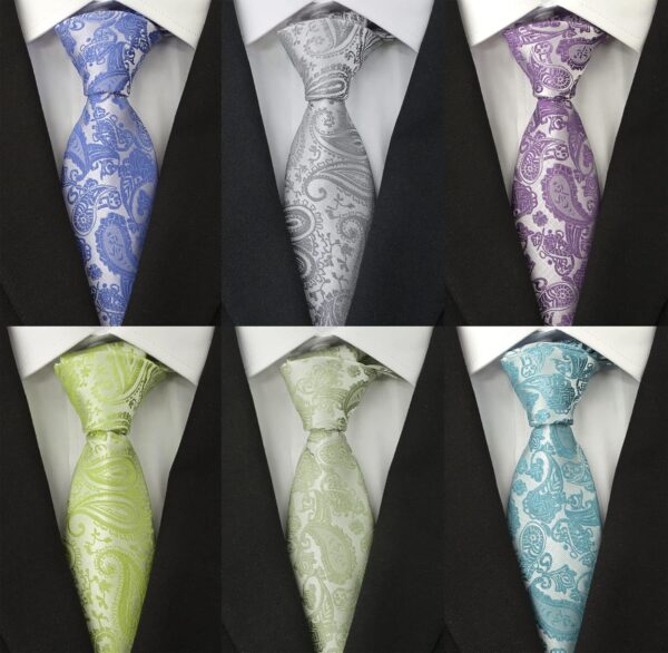 Men's Necktie Classic Silk Tie Woven Jacquard Neck Ties 6 PCS - Image 2