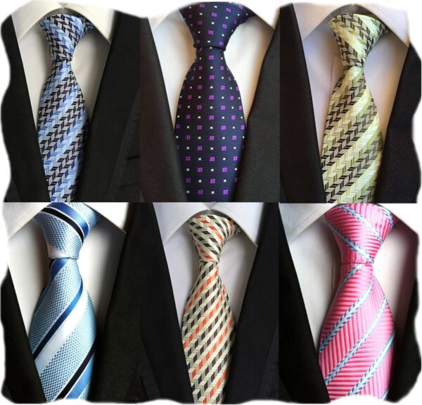 Lot 6 PCS Classic Men's Silk Tie Necktie Woven JACQUARD Neck Ties